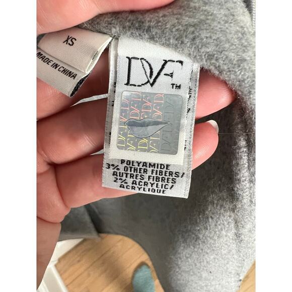 Diane Von Furstenberg Womens XS Shannon Jacket Wool Blend Gray Colorblock Felted - Picture 15 of 16